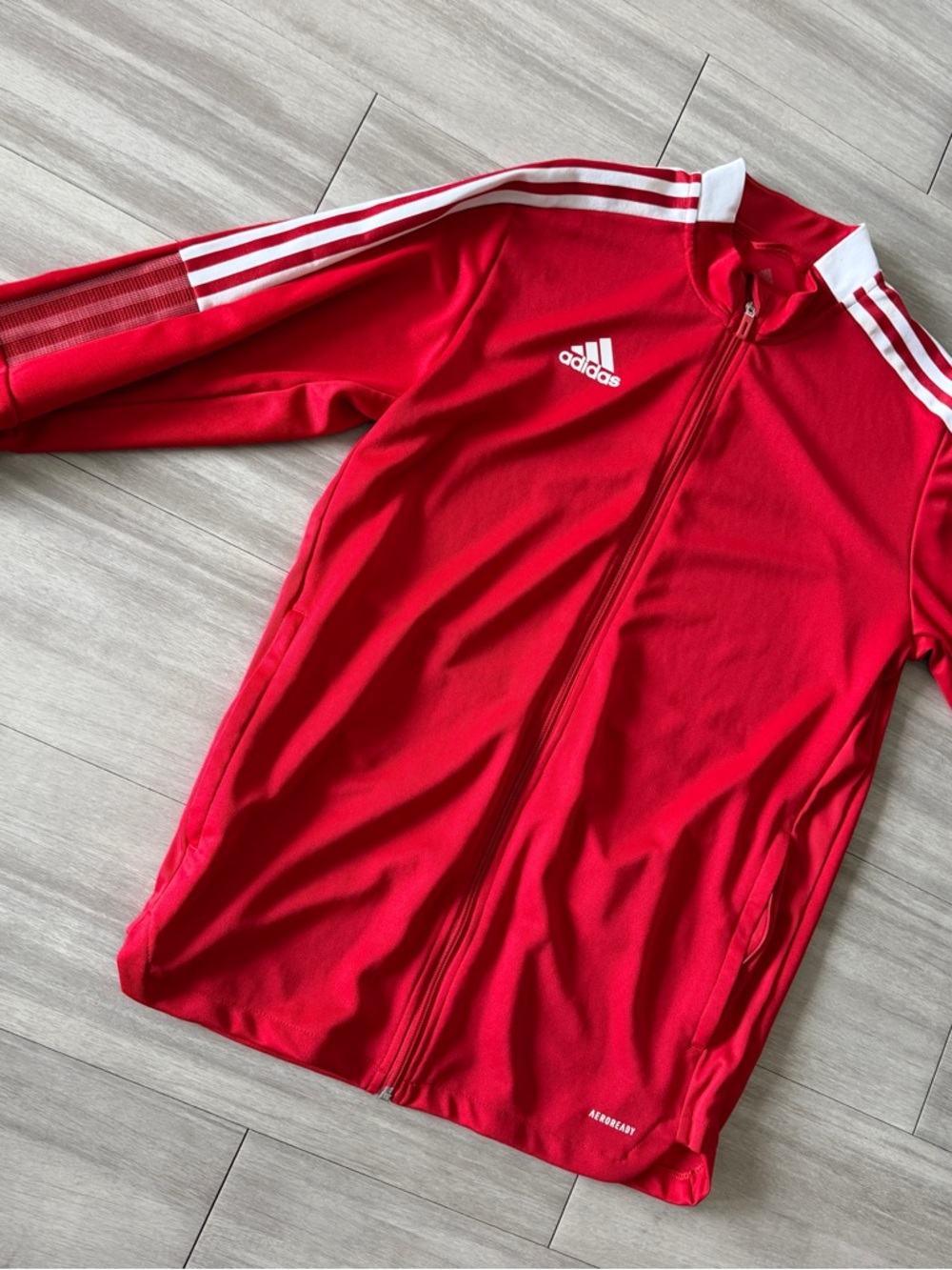 Adidas Men's Red Training Track Jacket - Full Zip (Large) - Picture 6 of 8